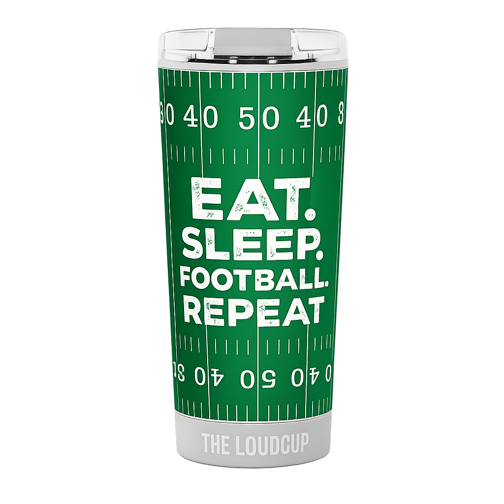Eat. Sleep. Football. Repeat. 16oz