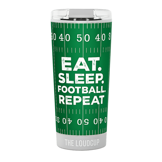 Eat. Sleep. Football. Repeat. 16oz