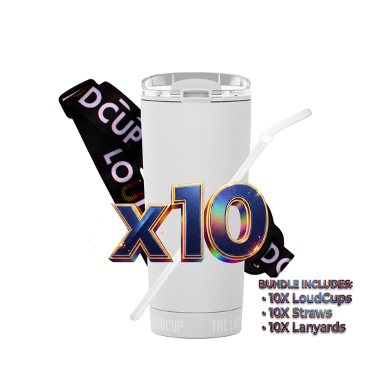 Team 10 Pack Ice White 16oz with Black Lanyards