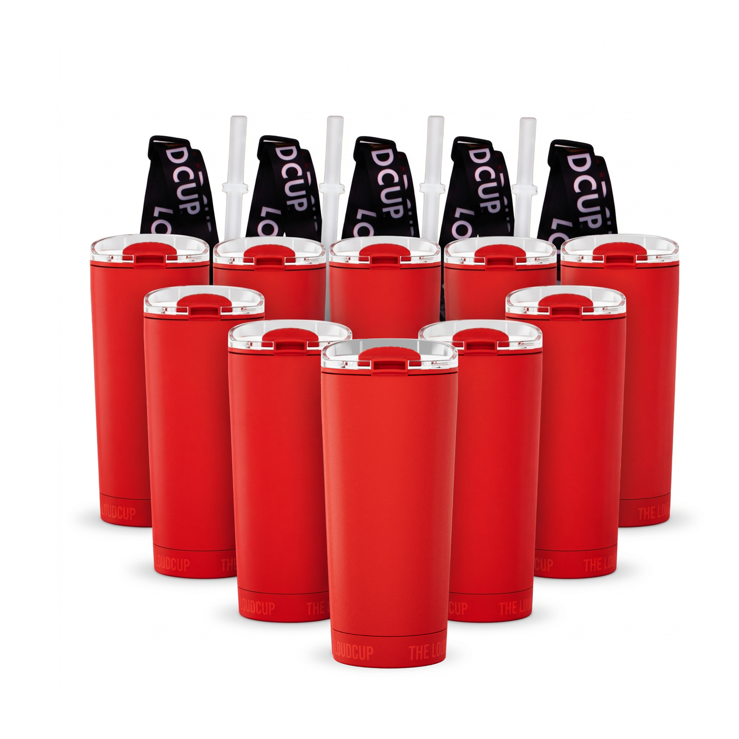 Team 10 Pack Siren Red 16oz with Black Lanyards
